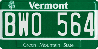 VT license plate BWO564