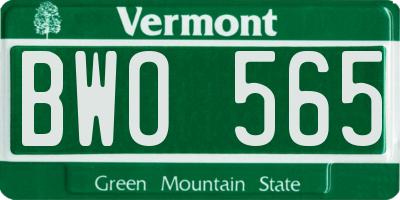 VT license plate BWO565