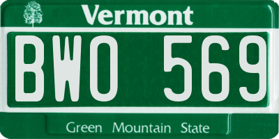 VT license plate BWO569