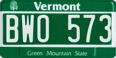 VT license plate BWO573