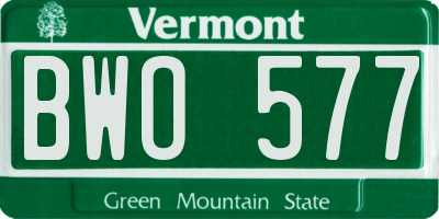 VT license plate BWO577