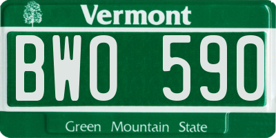 VT license plate BWO590