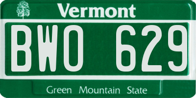 VT license plate BWO629