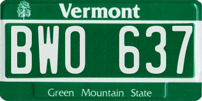 VT license plate BWO637