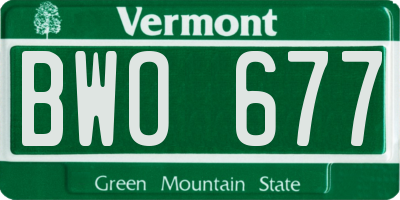 VT license plate BWO677