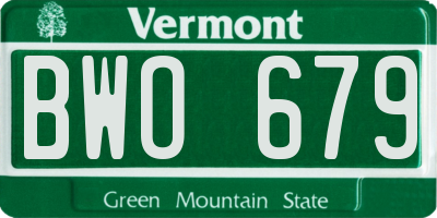 VT license plate BWO679