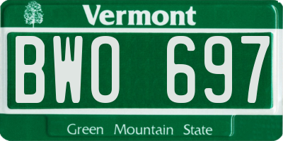 VT license plate BWO697