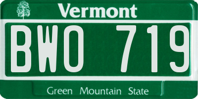 VT license plate BWO719