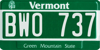 VT license plate BWO737