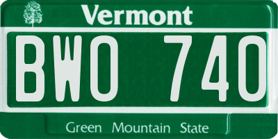 VT license plate BWO740