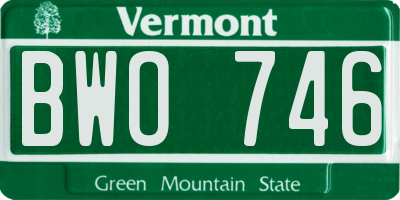 VT license plate BWO746