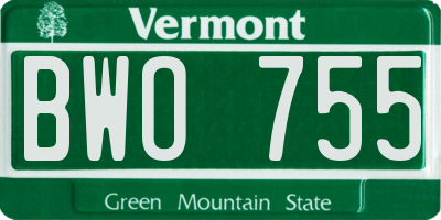 VT license plate BWO755