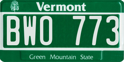 VT license plate BWO773