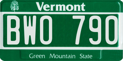 VT license plate BWO790