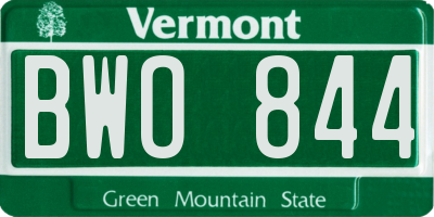VT license plate BWO844