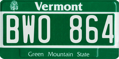 VT license plate BWO864