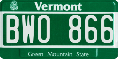 VT license plate BWO866