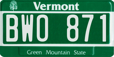 VT license plate BWO871
