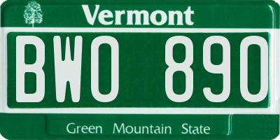 VT license plate BWO890