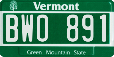 VT license plate BWO891