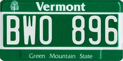 VT license plate BWO896
