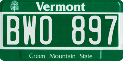VT license plate BWO897