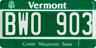 VT license plate BWO903
