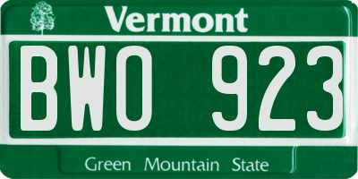 VT license plate BWO923