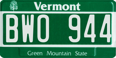 VT license plate BWO944