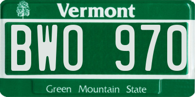 VT license plate BWO970