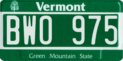VT license plate BWO975