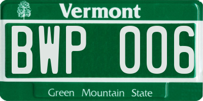 VT license plate BWP006
