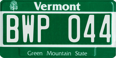 VT license plate BWP044