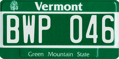 VT license plate BWP046