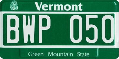VT license plate BWP050