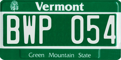 VT license plate BWP054
