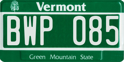 VT license plate BWP085