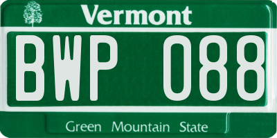 VT license plate BWP088