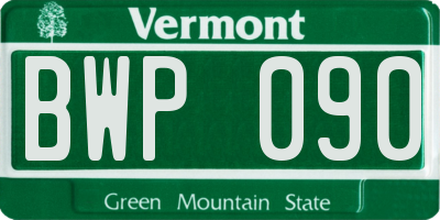 VT license plate BWP090
