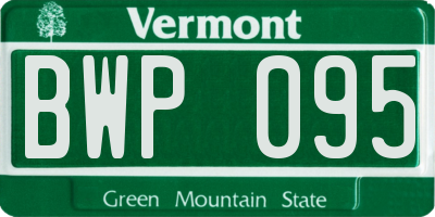 VT license plate BWP095