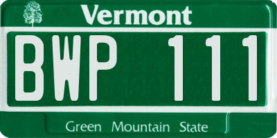 VT license plate BWP111
