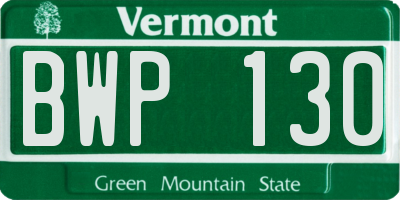 VT license plate BWP130