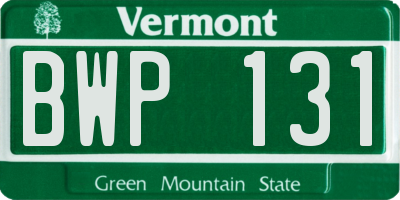 VT license plate BWP131