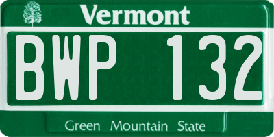 VT license plate BWP132