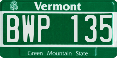 VT license plate BWP135