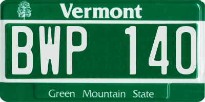 VT license plate BWP140