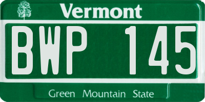 VT license plate BWP145