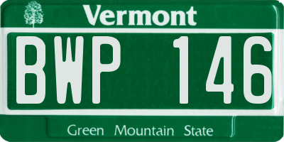 VT license plate BWP146
