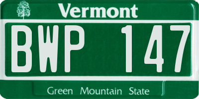 VT license plate BWP147