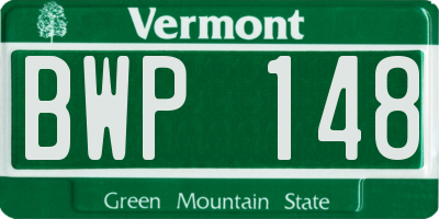 VT license plate BWP148
